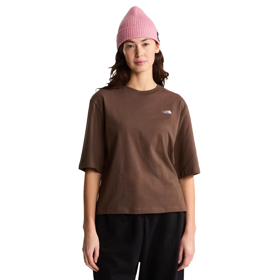 Women's T-Shirt Brown - The North Face TNF Essential Simple Dome