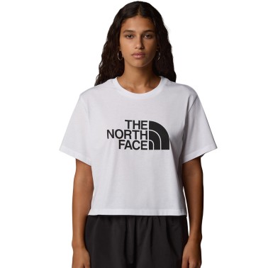 Γυναικεία Κοντομάνικη Μπλούζα Λευκή - The North Face Easy Cropped