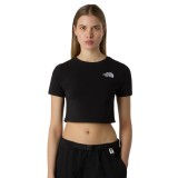 Women's T-Shirt Black - The North Face Cropped Image 