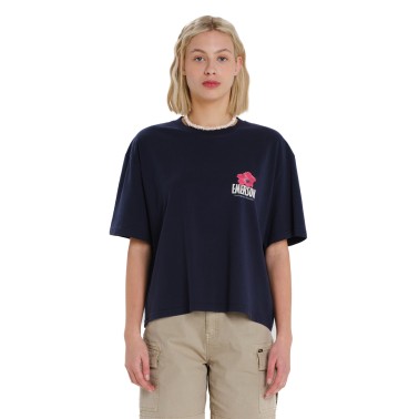 Γυναικεία Κοντομάνικη Μπλούζα Πετρόλ - EMERSON 