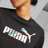 PUMA ESS+ LOVE IS LOVE RELAXED TEE 673669-01 Black Image 1