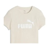 Women's T-Shirt Ecru - PUMA Essentials Metallic Logo Image 1