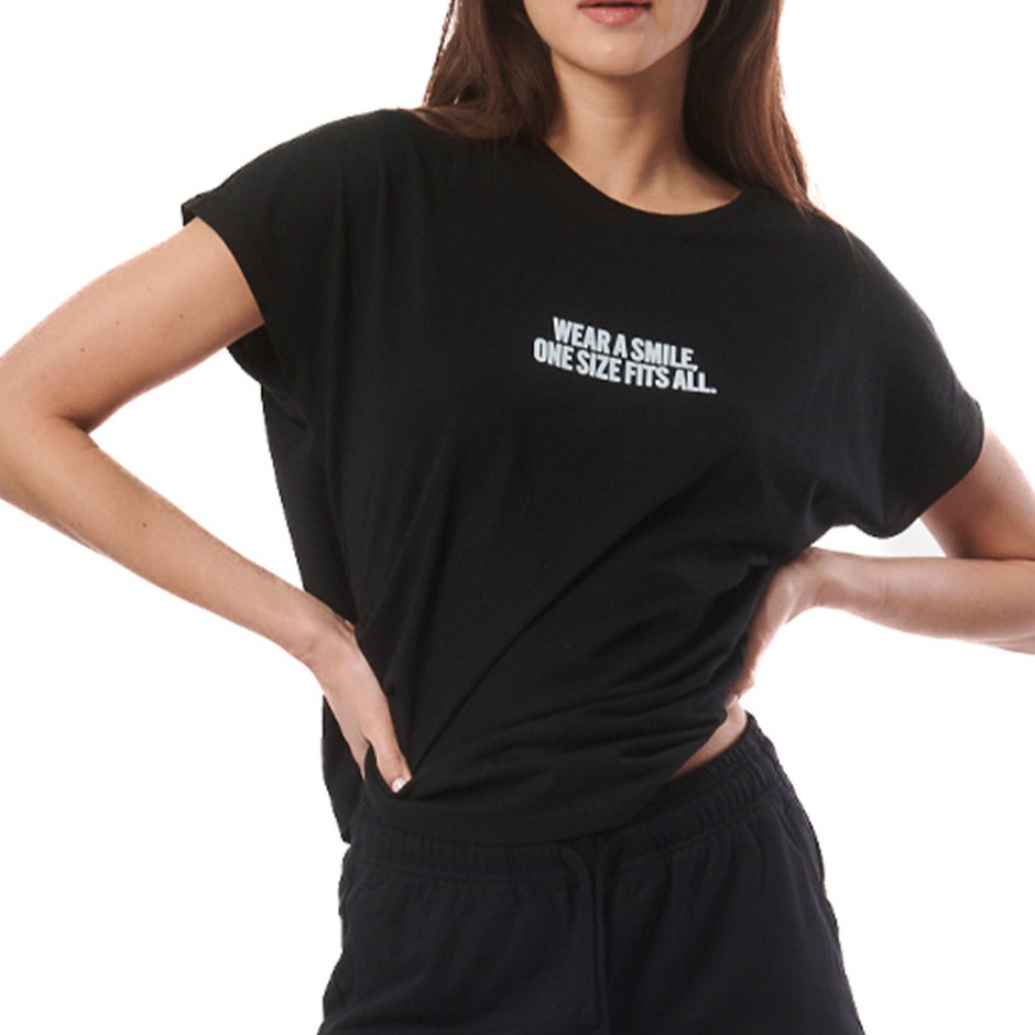 Γυναικεία Κοντομάνικη Μπλούζα Μαύρη - Body Action