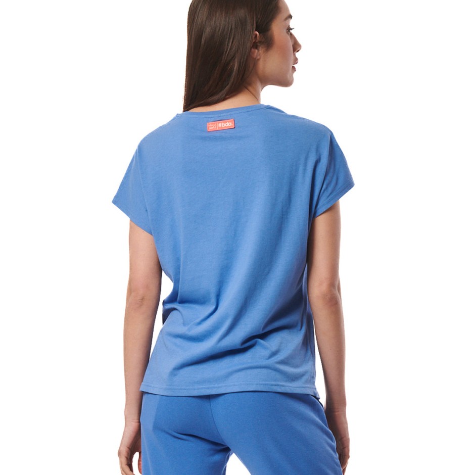 Γυναικεία Κοντομάνικη Μπλούζα Μπλε - Body Action