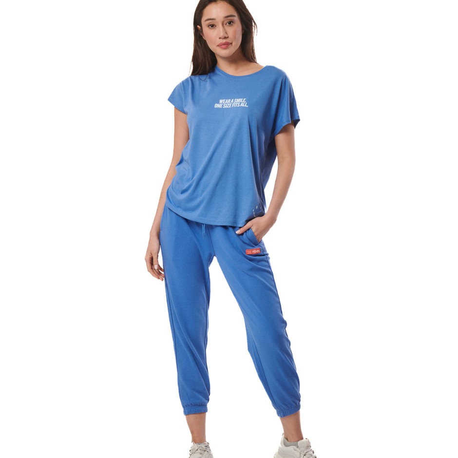 Γυναικεία Κοντομάνικη Μπλούζα Μπλε - Body Action