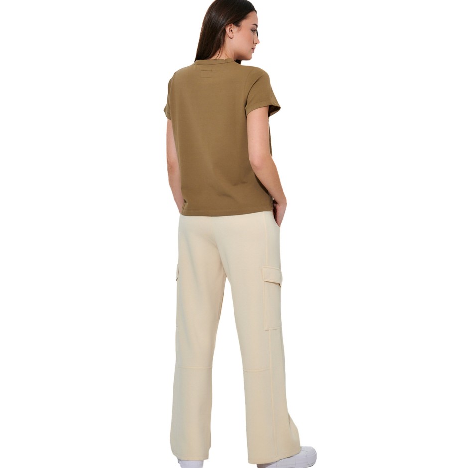 Γυναικεία Κοντομάνικη Μπλούζα Λαδί - Body Action