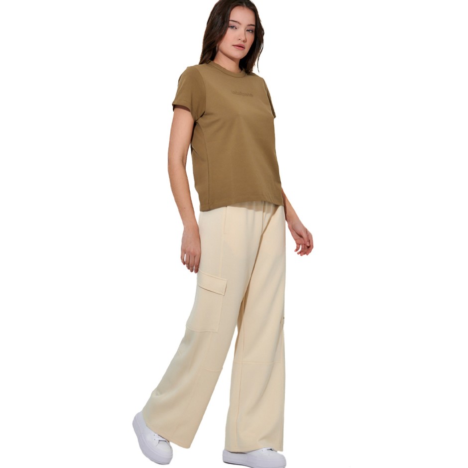 Γυναικεία Κοντομάνικη Μπλούζα Λαδί - Body Action