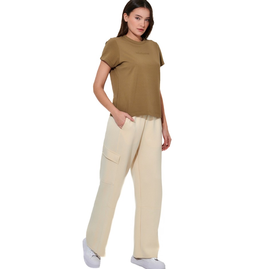 Γυναικεία Κοντομάνικη Μπλούζα Λαδί - Body Action