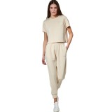 Women's T-Shirt Beige - Body Action Image 1