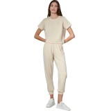 Women's T-Shirt Beige - Body Action Image 2