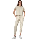 Women's T-Shirt Beige - Body Action Image 4
