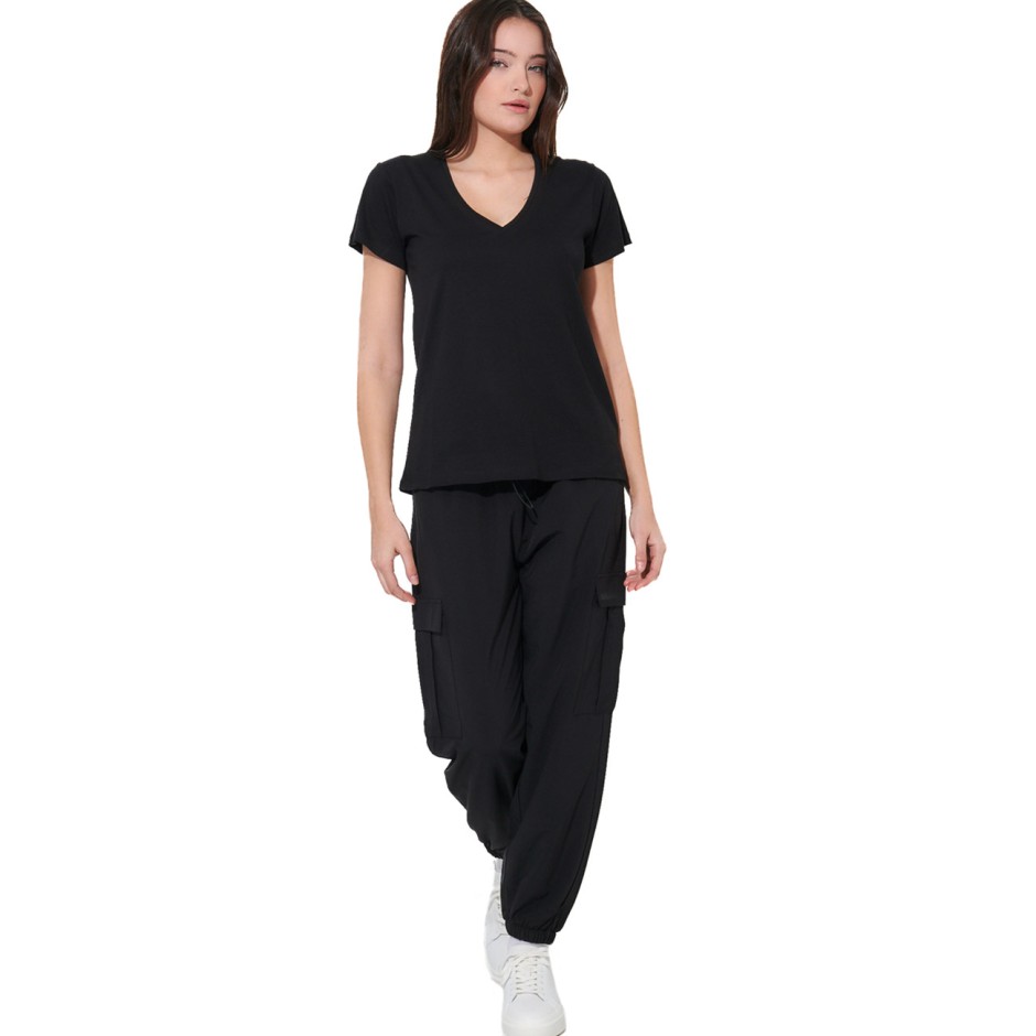 Γυναικεία Κοντομάνικη Μπλούζα Μαύρη - Body Action