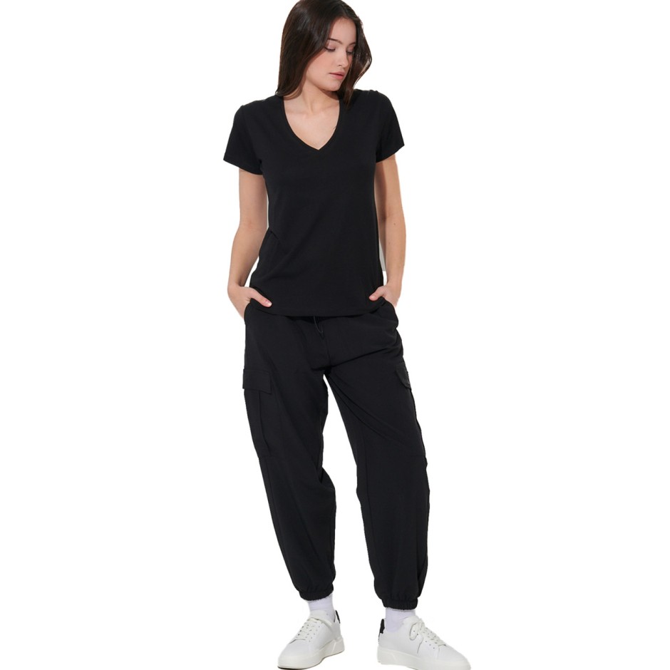 Γυναικεία Κοντομάνικη Μπλούζα Μαύρη - Body Action