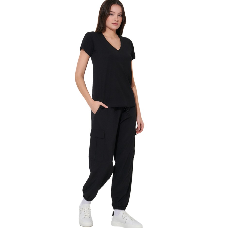 Γυναικεία Κοντομάνικη Μπλούζα Μαύρη - Body Action