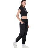 Γυναικεία Κοντομάνικη Μπλούζα Μαύρη - Body Action Εικόνα 4