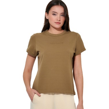 Γυναικεία Κοντομάνικη Μπλούζα Λαδί - Body Action
