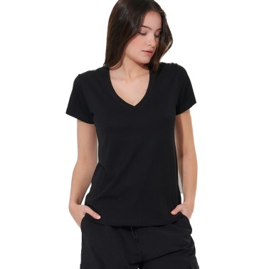 Γυναικεία Κοντομάνικη Μπλούζα Μαύρη - Body Action