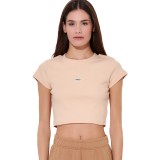 Γυναικεία Κοντομάνικη Μπλούζα Σομόν - Body Action Εικόνα 