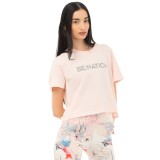 Γυναικεία Κοντομάνικη Μπλούζα Ροζ - Be:Nation Crop Top Εικόνα 2