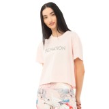 Γυναικεία Κοντομάνικη Μπλούζα Ροζ - Be:Nation Crop Top Εικόνα 