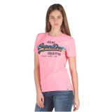 SUPERDRY D1 V LOGO RETRO RAINBOW ENTRY TEE G10138TT-ZV0 Pink Image 