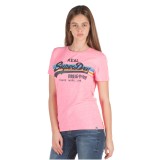 SUPERDRY D1 V LOGO RETRO RAINBOW ENTRY TEE G10138TT-ZV0 Ροζ