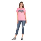 SUPERDRY D1 V LOGO RETRO RAINBOW ENTRY TEE G10138TT-ZV0 Ροζ