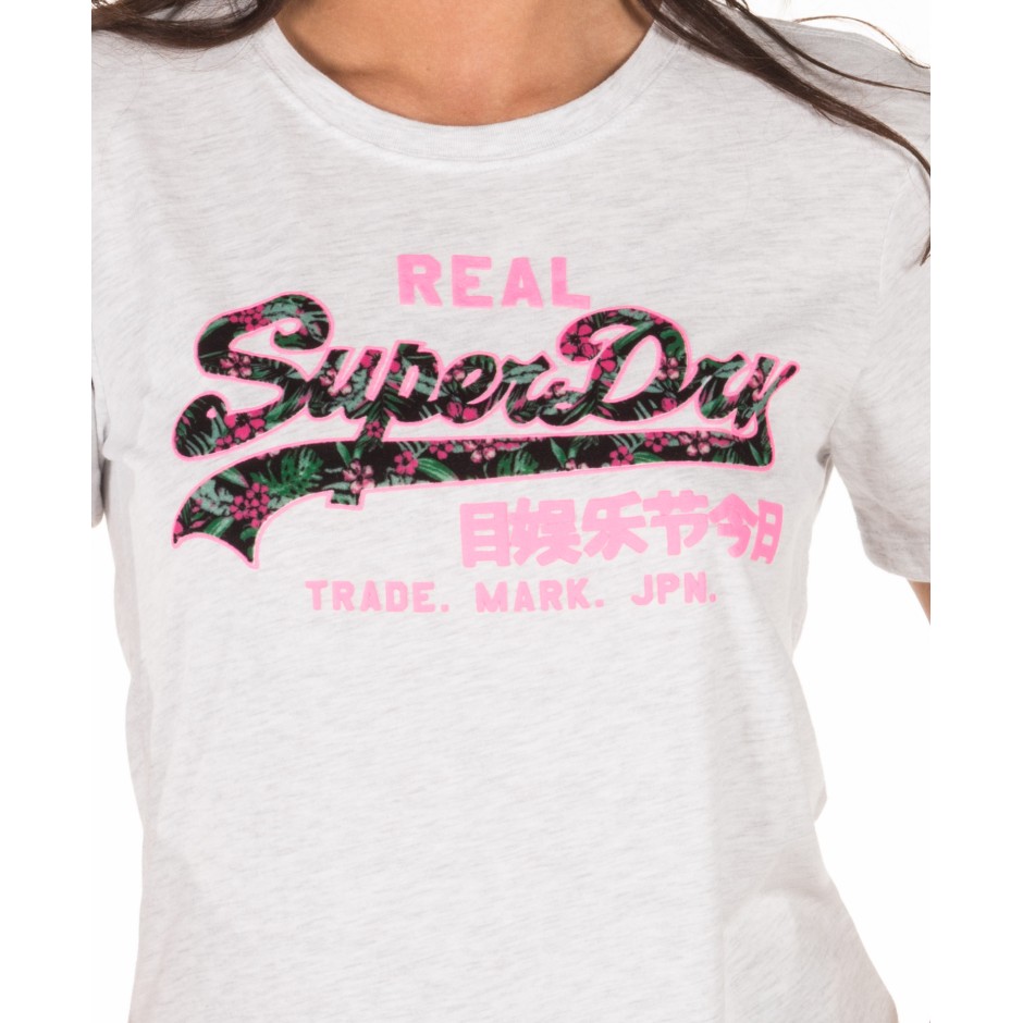 SUPERDRY D1 VINTAGE LOGO TROPICAL INFILL ENTRY TEE G10160YT-54G Γκρί
