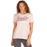 SUPERDRY REAL ORIGINALS SATIN T-SHIRT W1000019B-MJE Ροζ