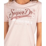 SUPERDRY REAL ORIGINALS SATIN T-SHIRT W1000019B-MJE Pink Image 1