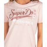 SUPERDRY REAL ORIGINALS SATIN T-SHIRT W1000019B-MJE Ροζ