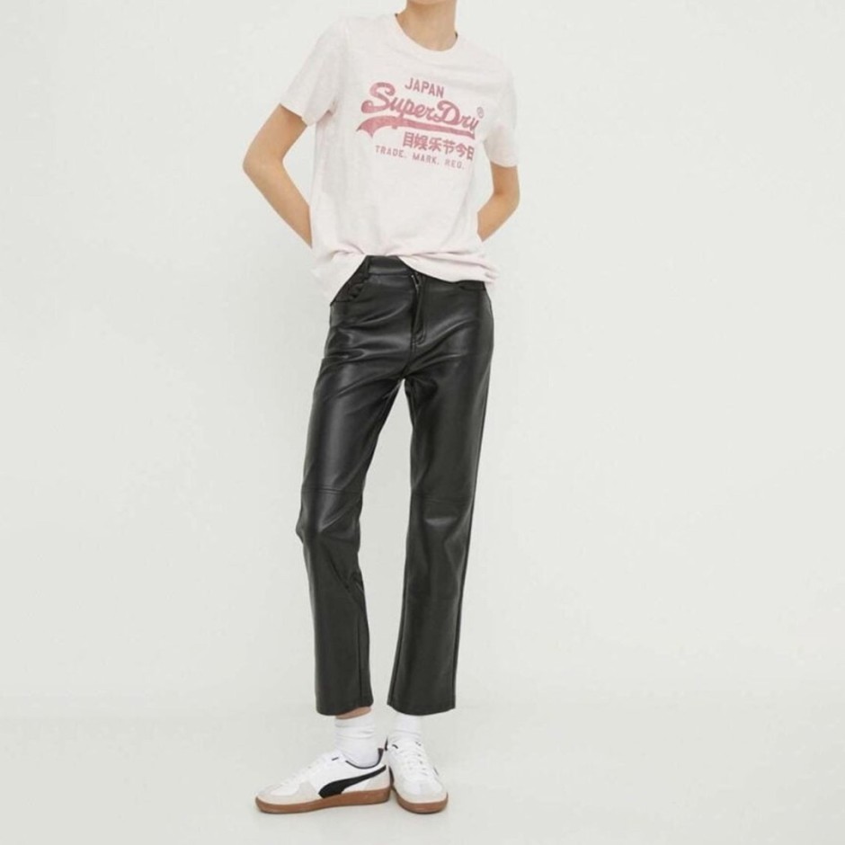 Γυναικεία Κοντομάνικη Μπλούζα Εκρού - Superdry D1 Ovin Metallic 
