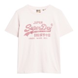 Γυναικεία Κοντομάνικη Μπλούζα Εκρού - Superdry D1 Ovin Metallic  Εικόνα 2
