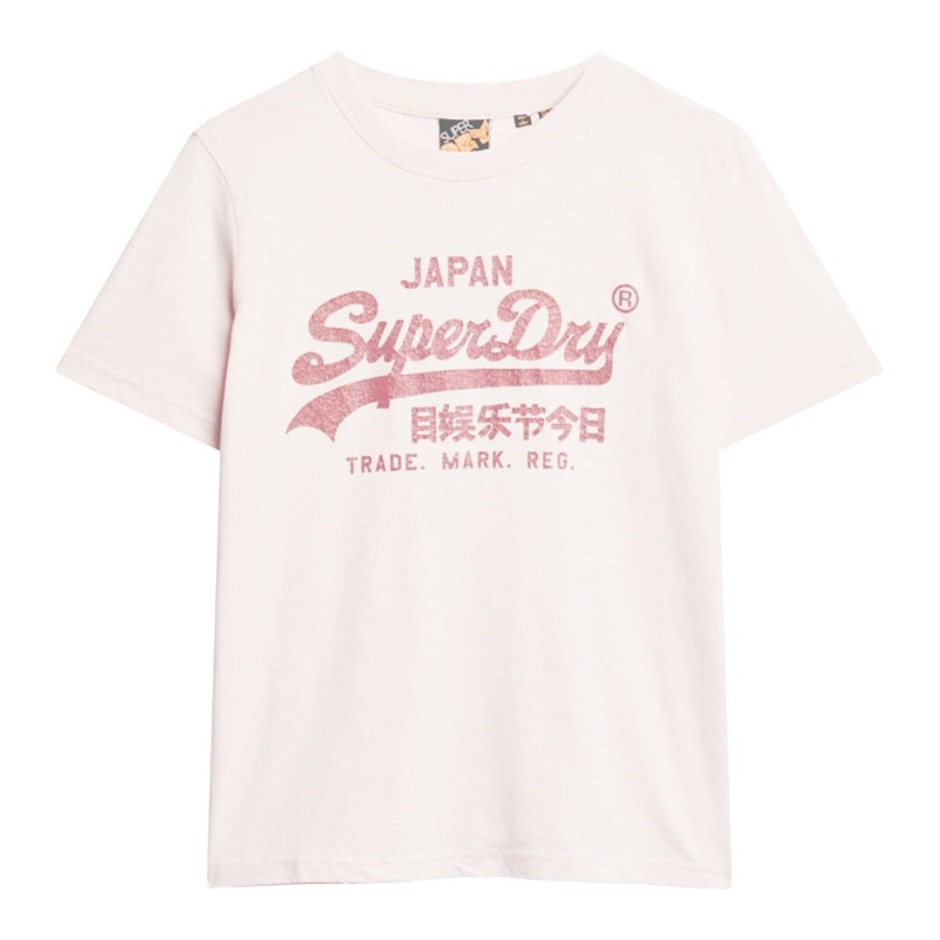 Γυναικεία Κοντομάνικη Μπλούζα Εκρού - Superdry D1 Ovin Metallic 