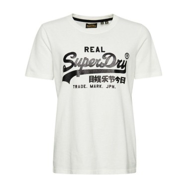 SUPERDRY D1 OVIN VL EMBELLISH TEE W1011143A-71D Ecru