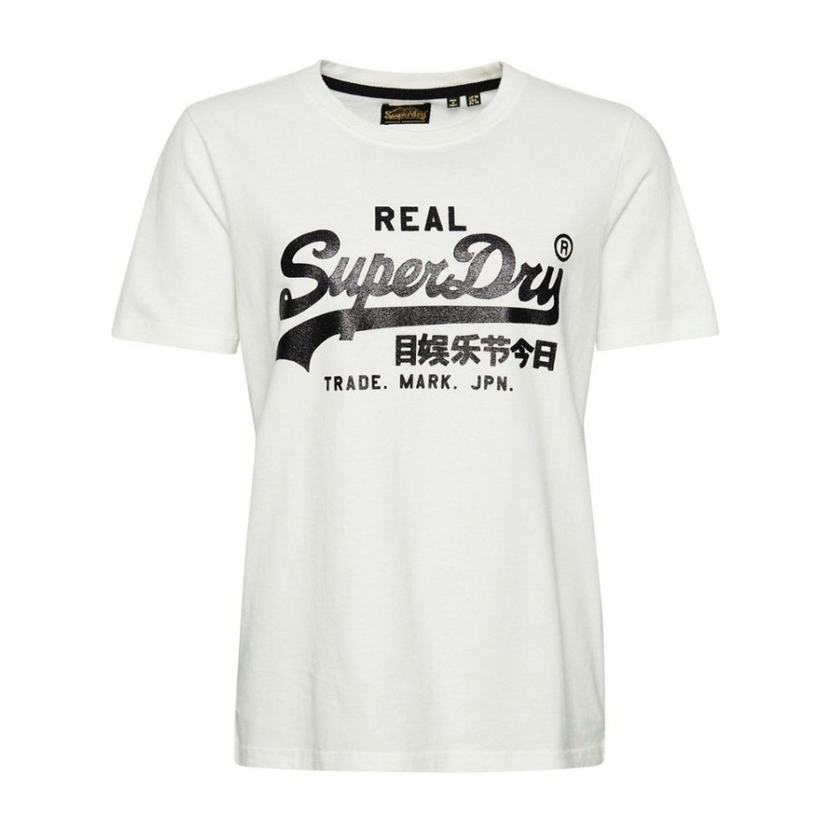 SUPERDRY D1 OVIN VL EMBELLISH TEE Εκρού