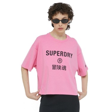 SUPERDRY D1 SDCD CODE CORE SPORT TEE Ροζ