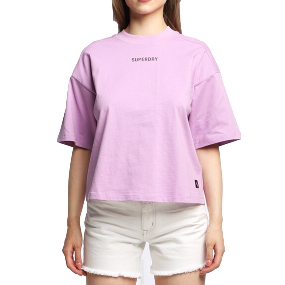 SUPERDRY SDCD CODE TECH OS BOXY TEE W1010813A-6NP Λιλά