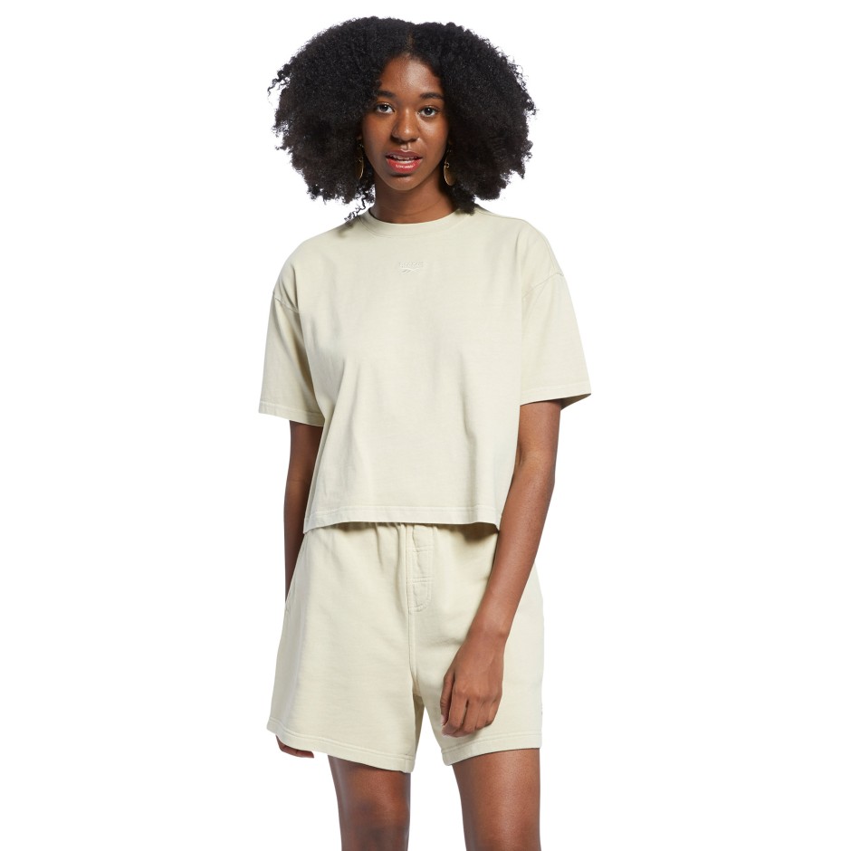 Reebok Classics CLASSICS NATURAL DYE CROPPED T-SHIRT GN4600 Μπέζ