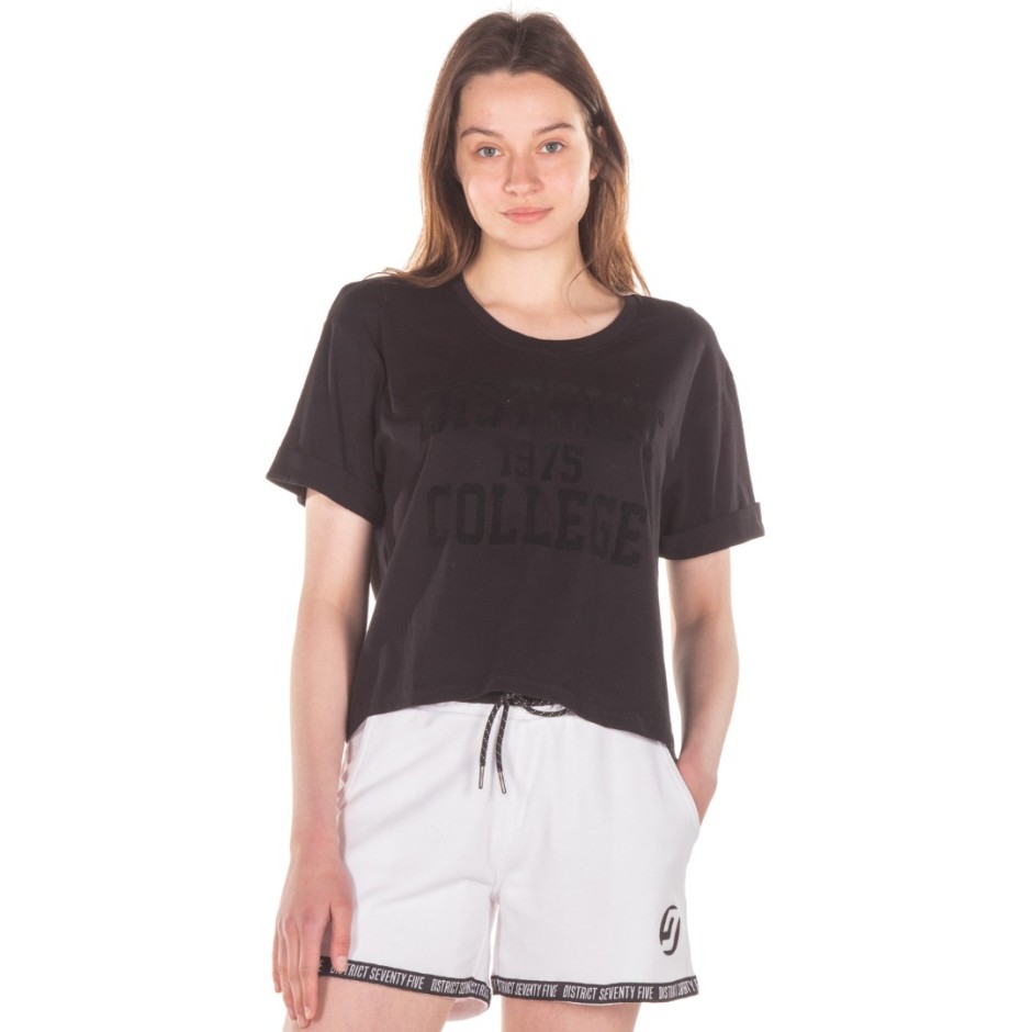 DISTRICT75 WOMEN'S TEE 122WCR-291-071 Black