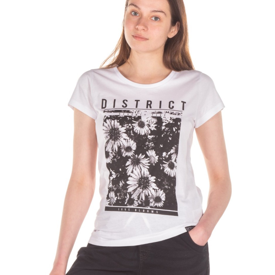 DISTRICT75 WOMEN'S TEE 122WSS-282-091 White