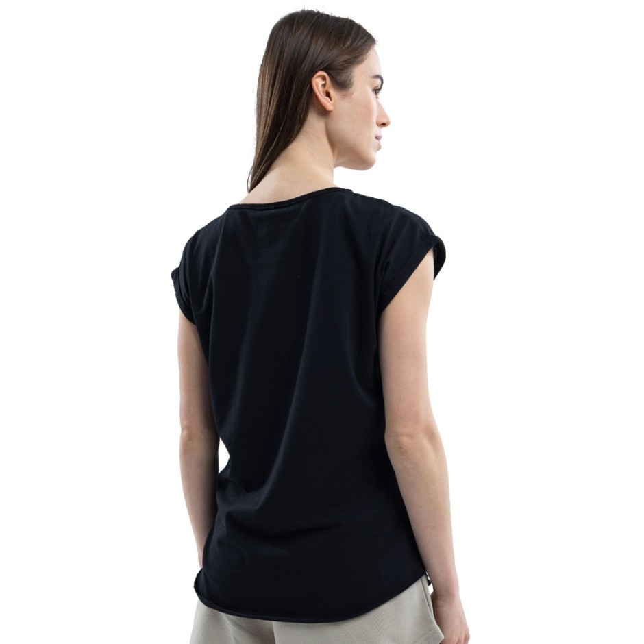 Γυναικεία Κοντομάνικη Μπλούζα Μαύρη - District75 