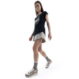 Γυναικεία Κοντομάνικη Μπλούζα Μαύρη - District75  Εικόνα 2