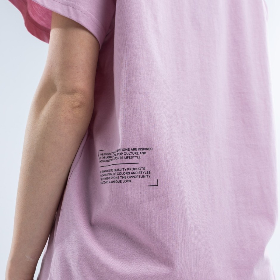 Γυναικεία Κοντομάνικη Μπλούζα Λιλά - District75  