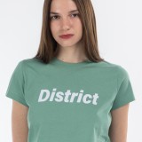 Γυναικεία Κοντομάνικη Μπλούζα Πράσινη - District75 Εικόνα 1