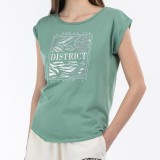 Women's T-Shirt Green - District75  Image 2
