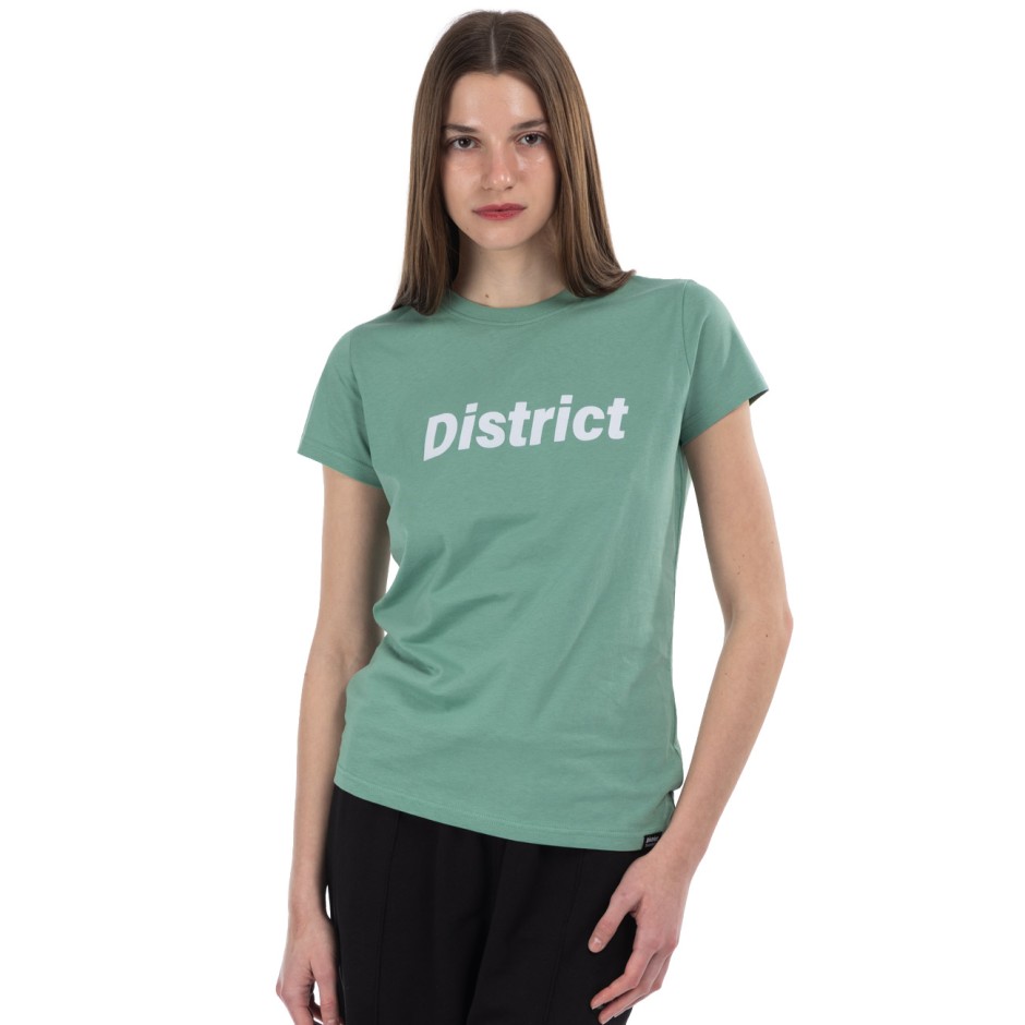 Γυναικεία Κοντομάνικη Μπλούζα Πράσινη - District75