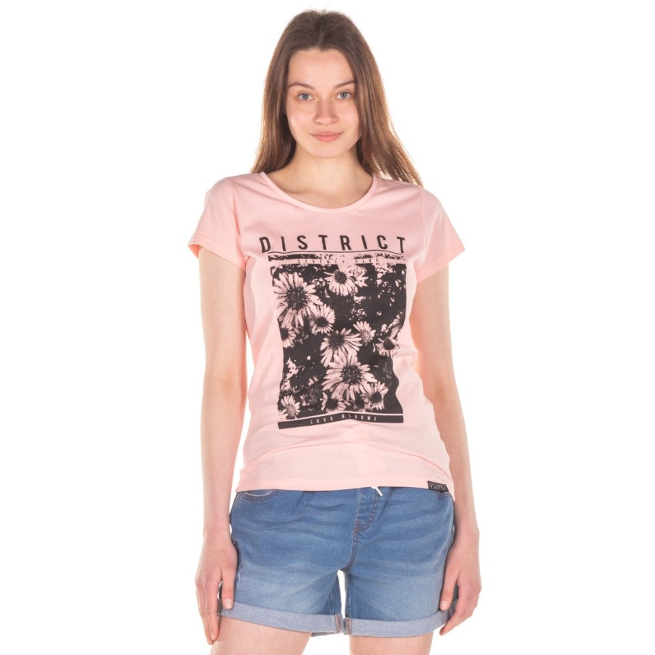 DISTRICT75 WOMEN'S TEE 122WSS-282-0P8 Pink