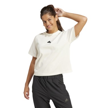 Γυναικεία Κοντομάνικη Μπλούζα Εκρού - adidas Sportswear Z.N.E.