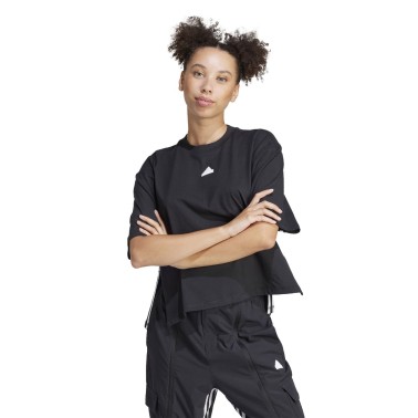 Γυναικεία Κοντομάνικη Μπλούζα Μαύρη - adidas Sportswear Dance Cotton